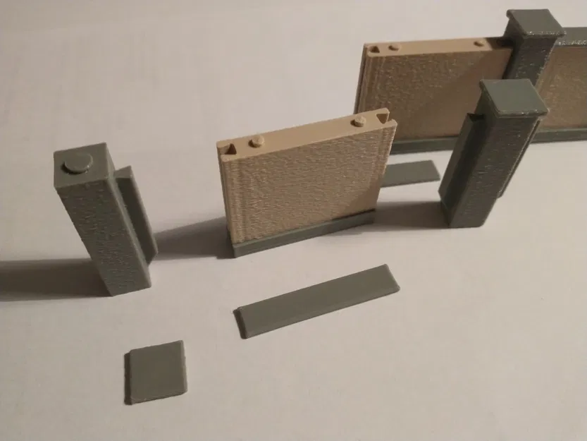 Tường mô-đun đa màu kèm cột, H0 (1:87) – Chuẩn cho đường sắt mô hình & diorama - Image 2