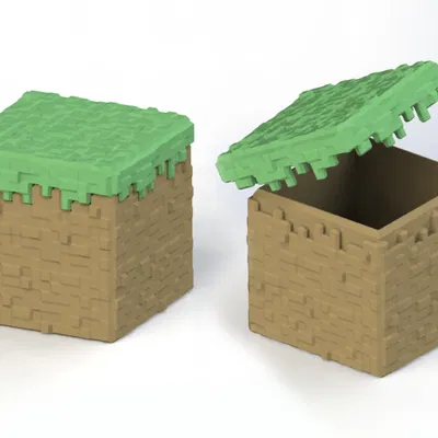 Hộp chứa đồ Minecraft Grass Block (nắp rời)