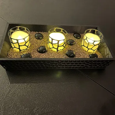Đế Nến Tea Light Voronoi 3 Ngăn (Triple Voronoi Tea Light Holder)