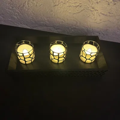 Đế Nến Tea Light Voronoi 3 Ngăn (Triple Voronoi Tea Light Holder)