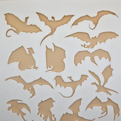 Dračí siluetová šablona – Bộ khuôn stencil silhouette rồng