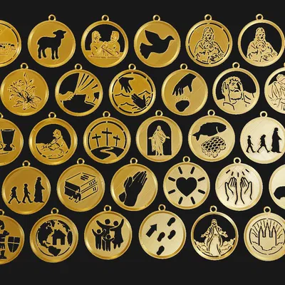 30 Medallion/Huy chương/Bùa trang trí/Icon biểu tượng Kitô giáo