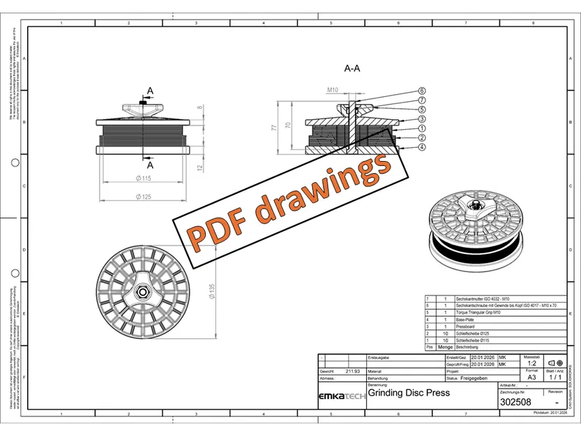 Đồ ép/giá giữ đĩa mài (Grinding Disc Press / Holder) - Image 4