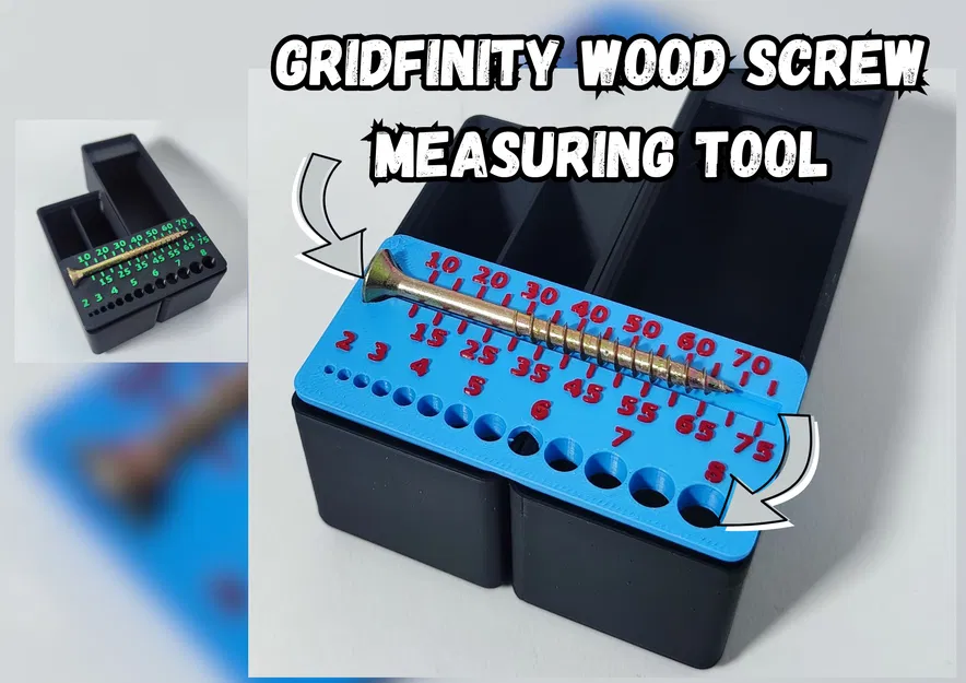 Dụng cụ đo vít gỗ Gridfinity (Metric) - Image 1