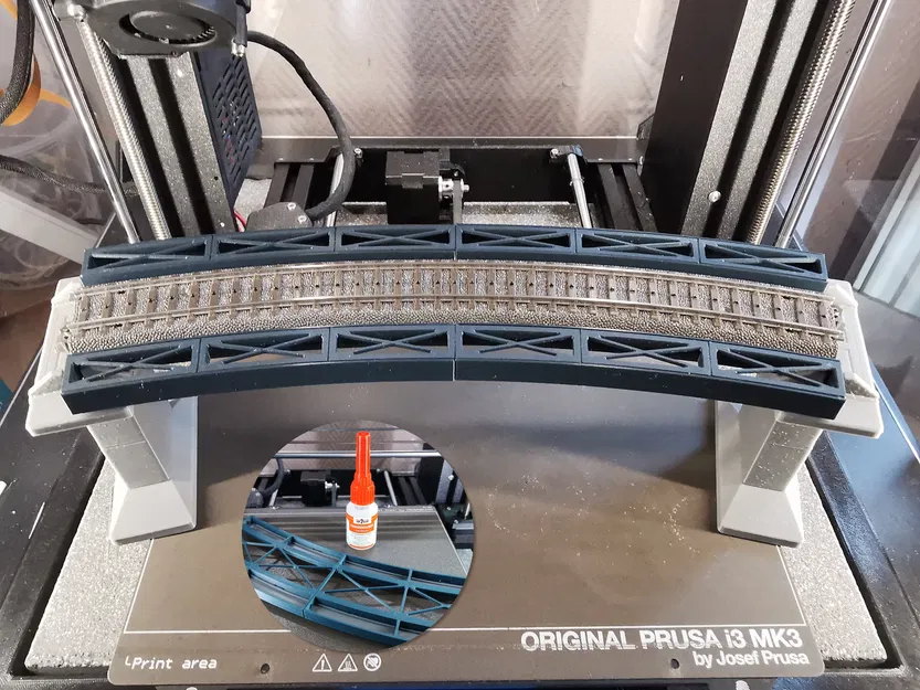 Märklin H0 cầu dàn thép modular Rail-C R3 30° (nhiều phần) - Image 1