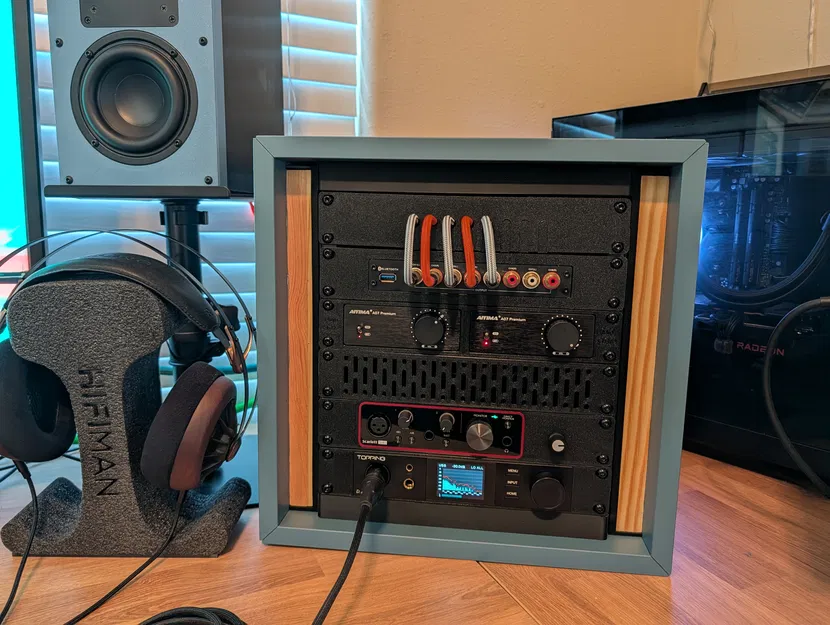 Giá rack 10 inch 1U cho Focusrite ScarlettSolo 3rd Gen kèm fan controller - Image 1