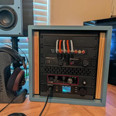 Giá rack 10 inch 1U cho Focusrite ScarlettSolo 3rd Gen kèm fan controller