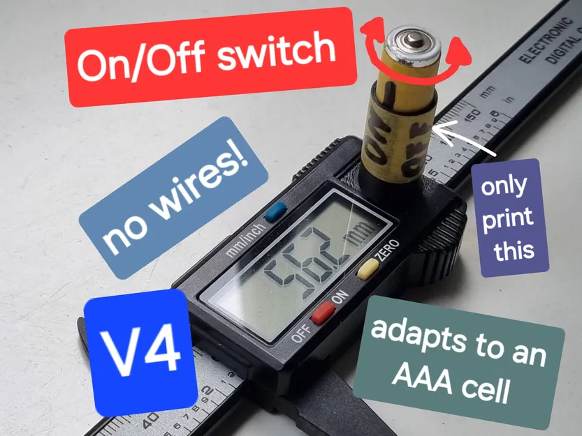 Giá đỡ pin AAA đơn giản nhất cho thước cặp (Caliper) của bạn - Image 1