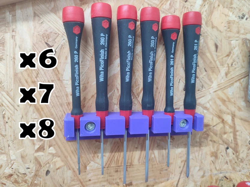 Giá treo tường tua vít Wiha PicoFinish cho 6, 7 hoặc 8 cây - Image 1