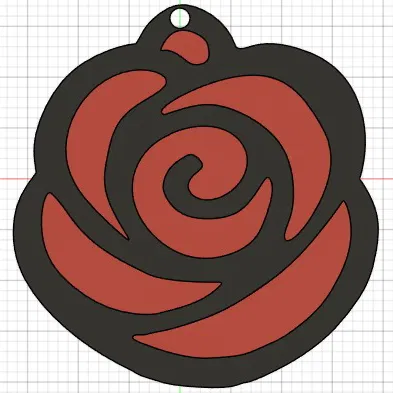 Móc khóa hoa hồng tối giản