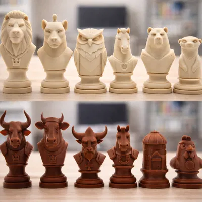 Bộ Cờ Vua Động Vật Hoang Dã (Wild Animals Chess Set)