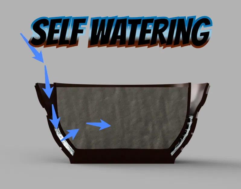 Chậu Trồng Cây Tự Tưới (Self Watering Planter Pot) In 3D - Image 1