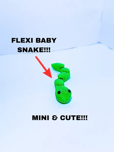 Flexi Baby Snake Fidget – Rắn con khớp mềm in một lần (Print-in-Place) - Image 1