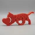 Valentine Flexi Cat – Mèo dẻo khớp nối ngậm trái tim - Thumbnail 1