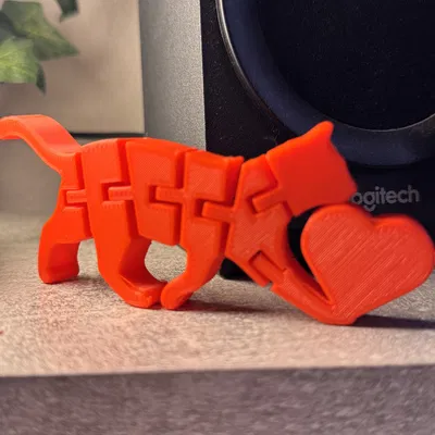 Valentine Flexi Cat – Mèo dẻo khớp nối ngậm trái tim