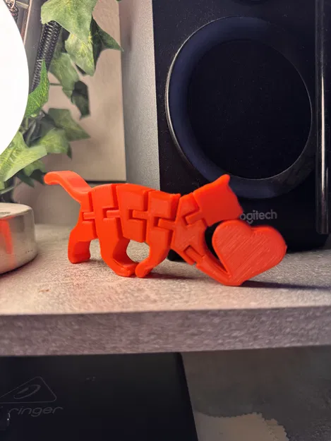 Valentine Flexi Cat – Mèo dẻo khớp nối ngậm trái tim - Image 3
