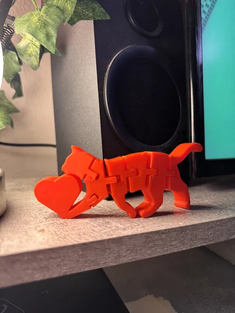 Valentine Flexi Cat – Mèo dẻo khớp nối ngậm trái tim - Image 4