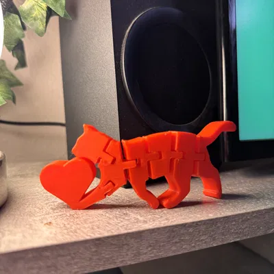 Valentine Flexi Cat – Mèo dẻo khớp nối ngậm trái tim