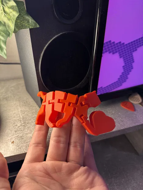 Valentine Flexi Cat – Mèo dẻo khớp nối ngậm trái tim - Image 5