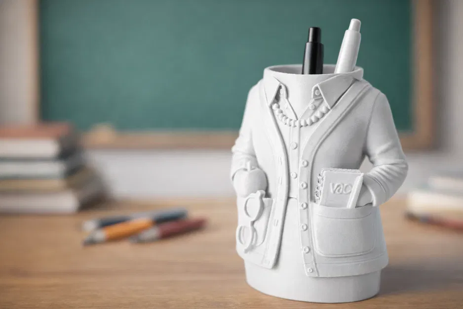 Ống Cắm Bút Thầy Cô Cổ Điển – Phụ Kiện Bàn Làm Việc Phong Cách Old School - Image 1