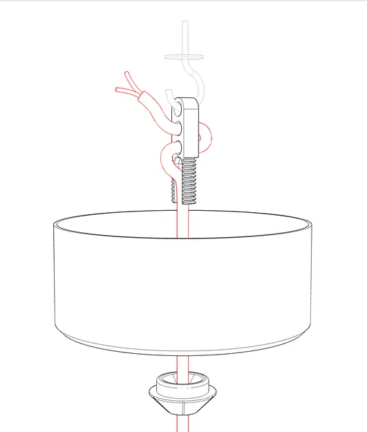 Chụp trần và ngàm gắn đèn (Lamp ceiling cup and mount) - Image 3