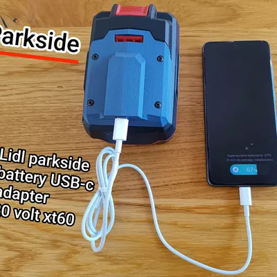 Adapter USB-C cho pin Lidl Parkside (20V XT60) – Powerbank 60W