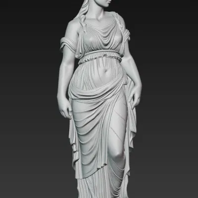 Tượng Hy Lạp với một cô gái trẻ