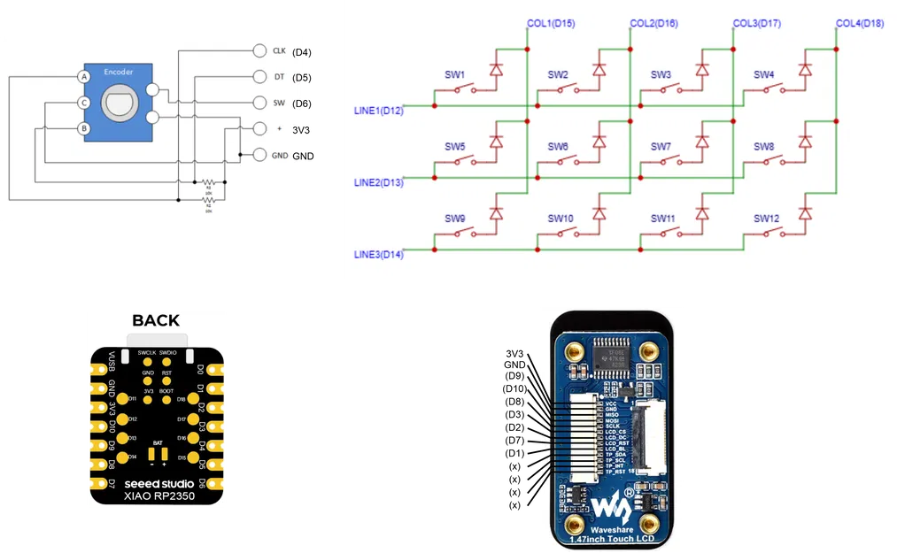 Macropad 12 phím tuỳ biến kèm encoder và màn hình LCD 1.47" - Image 4