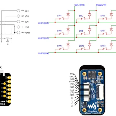 Macropad 12 phím tuỳ biến kèm encoder và màn hình LCD 1.47"