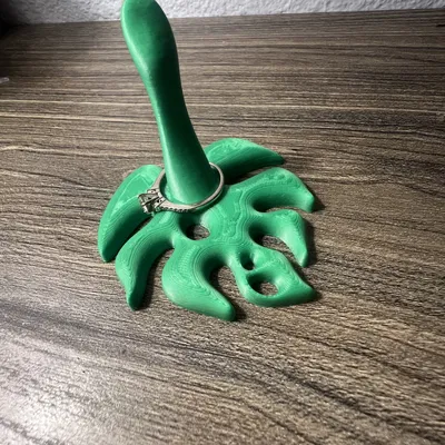 Đế Treo Nhẫn Lá Monstera Đơn Giản - In Nhanh/Không Cần Supports