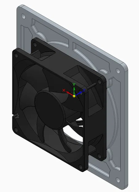 Adapter quạt 80mm căn giữa (viền mỏng) lên case 120mm V1 - Image 2