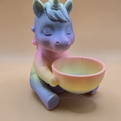 Kỳ lân pastel ôm chén (Pastelový Jednorožec s Miskou)