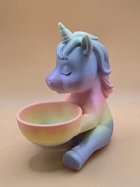 Kỳ lân pastel ôm chén (Pastelový Jednorožec s Miskou) - Image 2