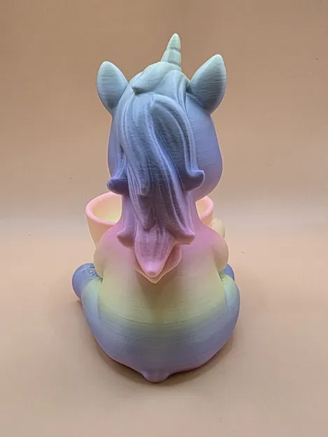 Kỳ lân pastel ôm chén (Pastelový Jednorožec s Miskou) - Image 3