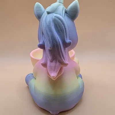 Kỳ lân pastel ôm chén (Pastelový Jednorožec s Miskou)