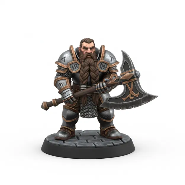 Miniature D&D: Dwarf Axeman - Image 1