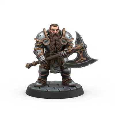 Miniature D&D: Dwarf Axeman