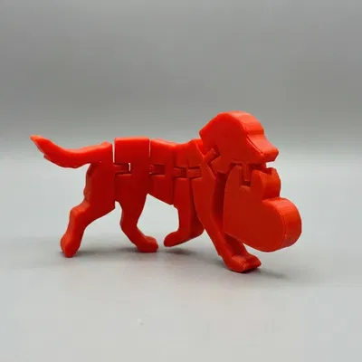 Chó Flexi Valentine – Đồ chơi trái tim khớp nối (Print-in-Place)