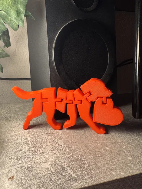 Chó Flexi Valentine – Đồ chơi trái tim khớp nối (Print-in-Place) - Image 2