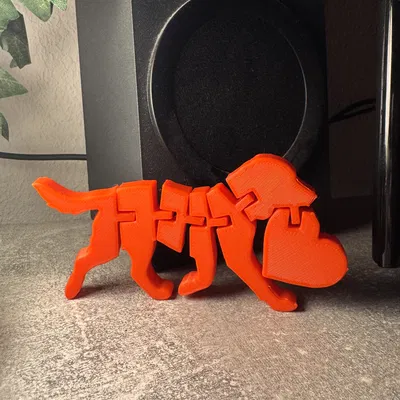 Chó Flexi Valentine – Đồ chơi trái tim khớp nối (Print-in-Place)