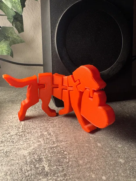 Chó Flexi Valentine – Đồ chơi trái tim khớp nối (Print-in-Place) - Image 3