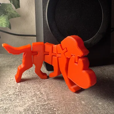 Chó Flexi Valentine – Đồ chơi trái tim khớp nối (Print-in-Place)