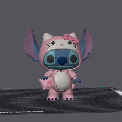 Stitch trong trang phục Hello Kitty