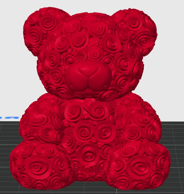 Tượng Gấu Hoa Hồng – Mẫu Trang Trí In 3D (Bản Móc Khóa & Tiêu Chuẩn) - Image 2