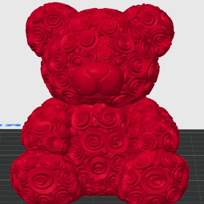 Tượng Gấu Hoa Hồng – Mẫu Trang Trí In 3D (Bản Móc Khóa & Tiêu Chuẩn)