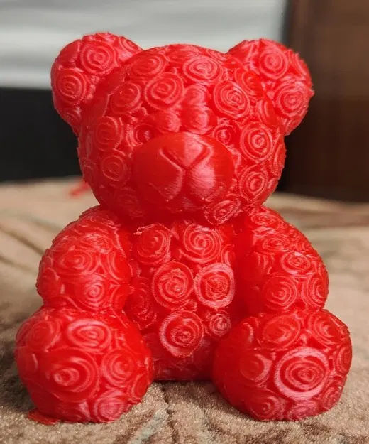 Tượng Gấu Hoa Hồng – Mẫu Trang Trí In 3D (Bản Móc Khóa & Tiêu Chuẩn) - Image 4