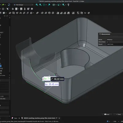 Xô xả nước máy giặt BOSCH ~35 mm chiều cao
