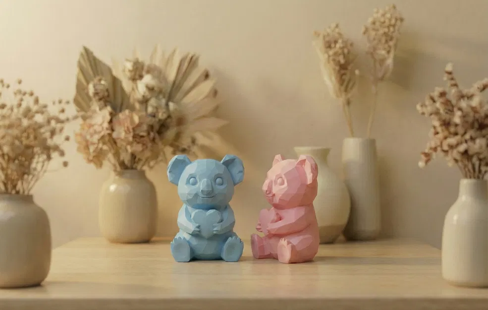 Koala Origami Ôm Tim – Quà Tặng Tình Yêu Hình Học - Image 4