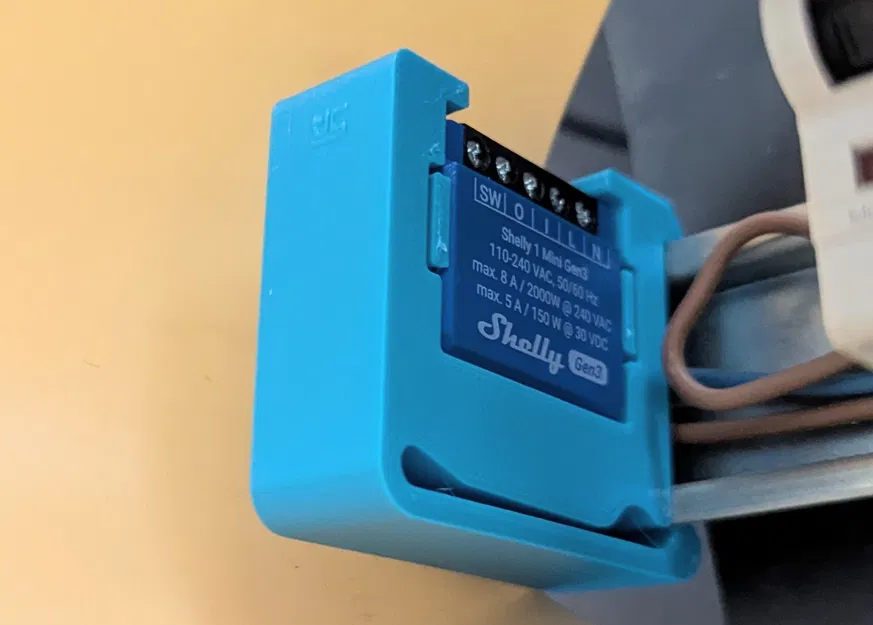 Giá gắn Shelly Mini lên DIN-rail (Shelly Mini DIN-rail holder) - Image 3