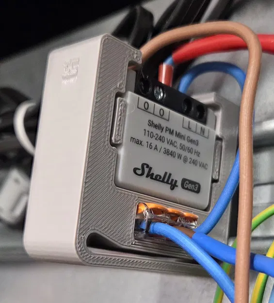 Giá đỡ Shelly mini gắn DIN có khe WAGO - Image 1